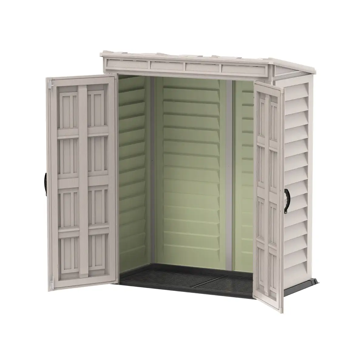 Duramax Aluminium & Vinyl Plastic Storage Shed (Adobe, 171 x 92 x 202 cm)
