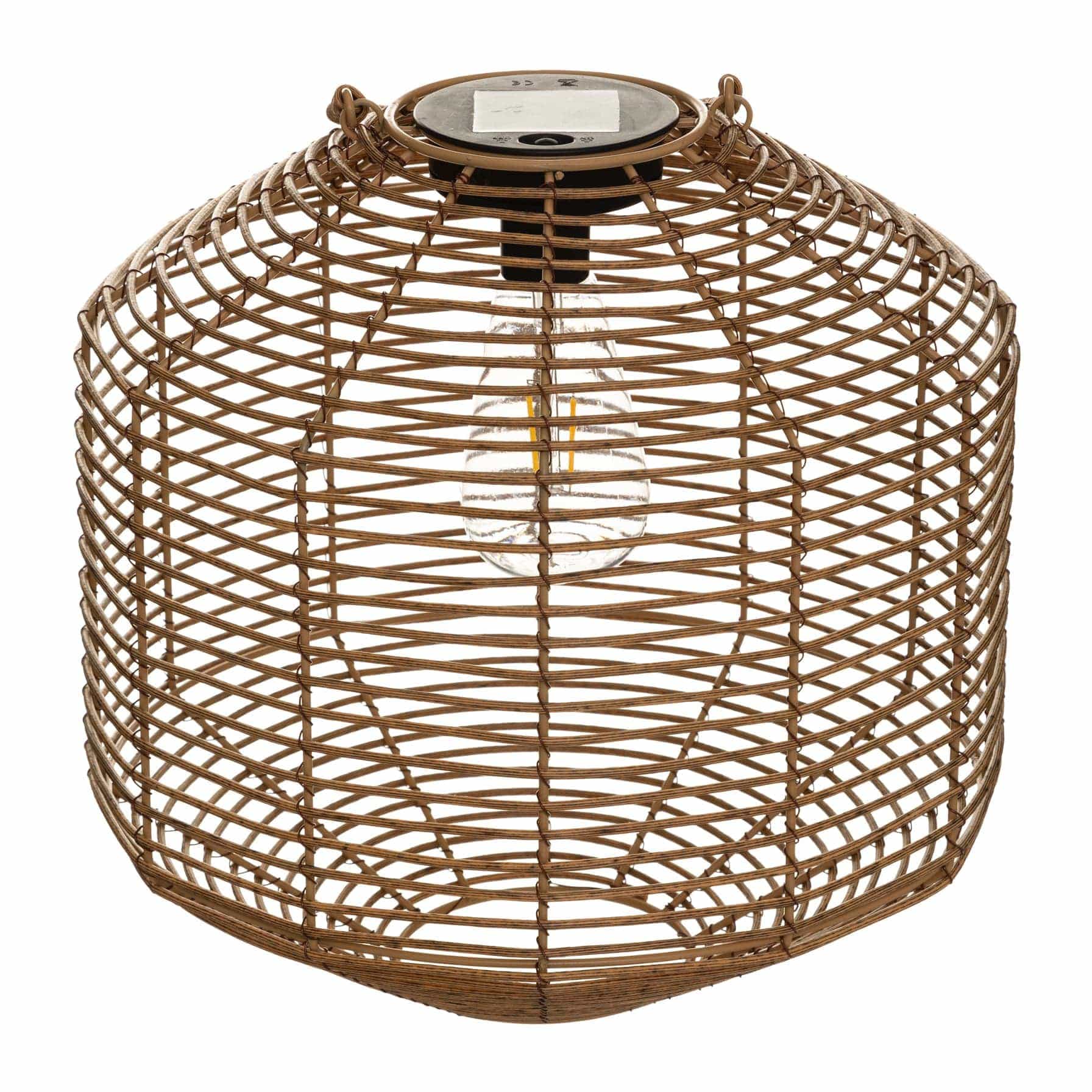 Natural Rattan Solar Lamp, H30