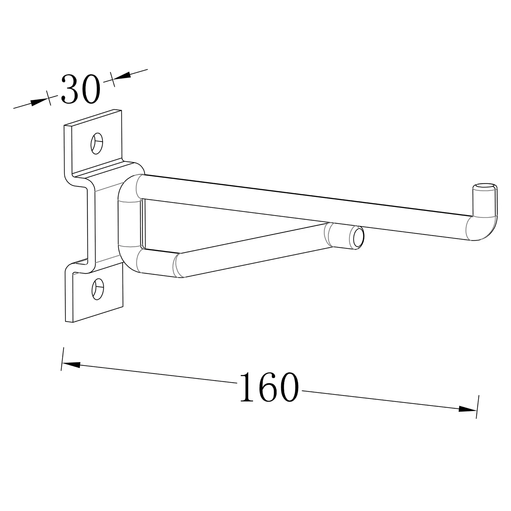 GoodHome Rand Steel Hook (16 x 3 x 6.6 cm)