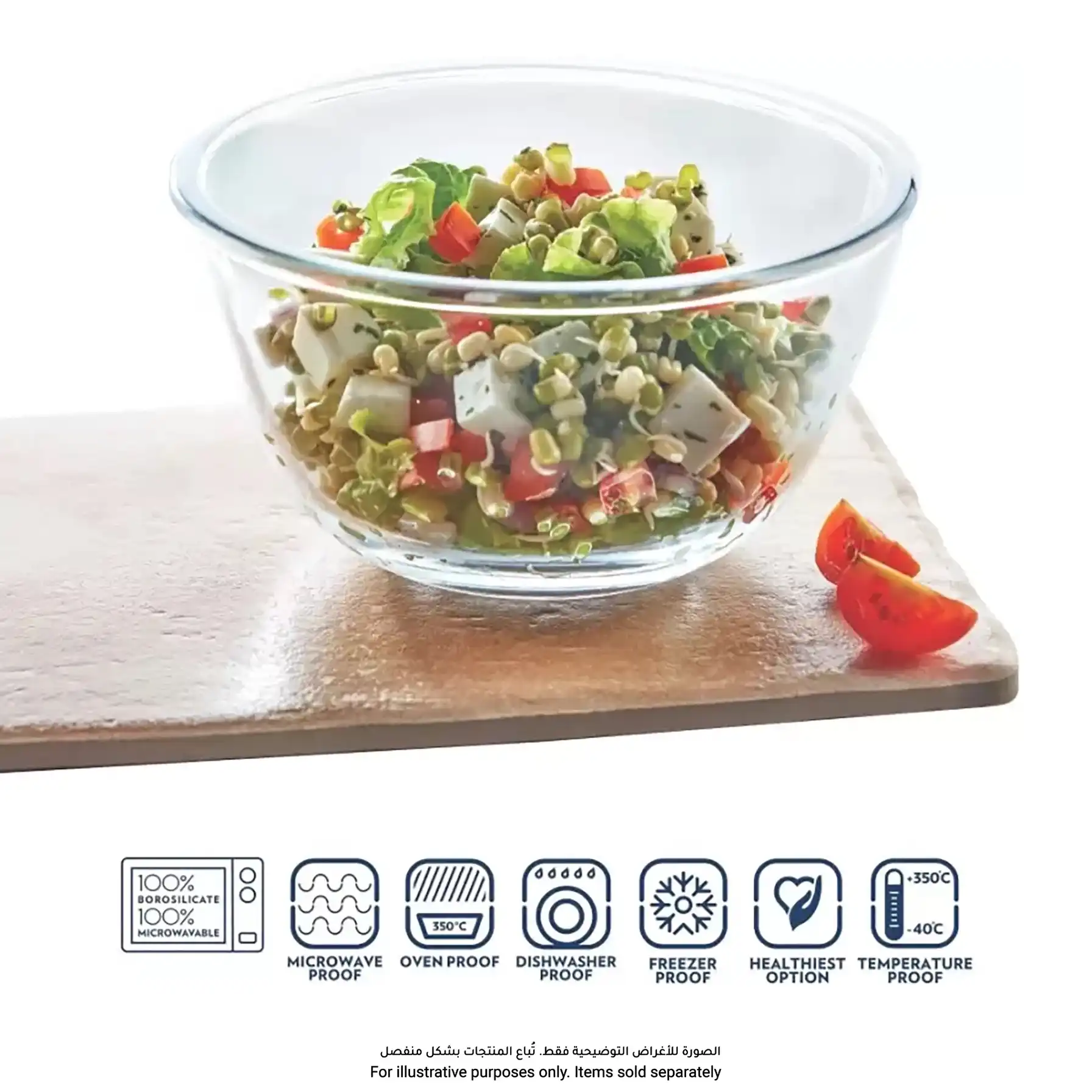 Borosil Borosilicate Glass Mixing Bowl (500 ml, Clear)