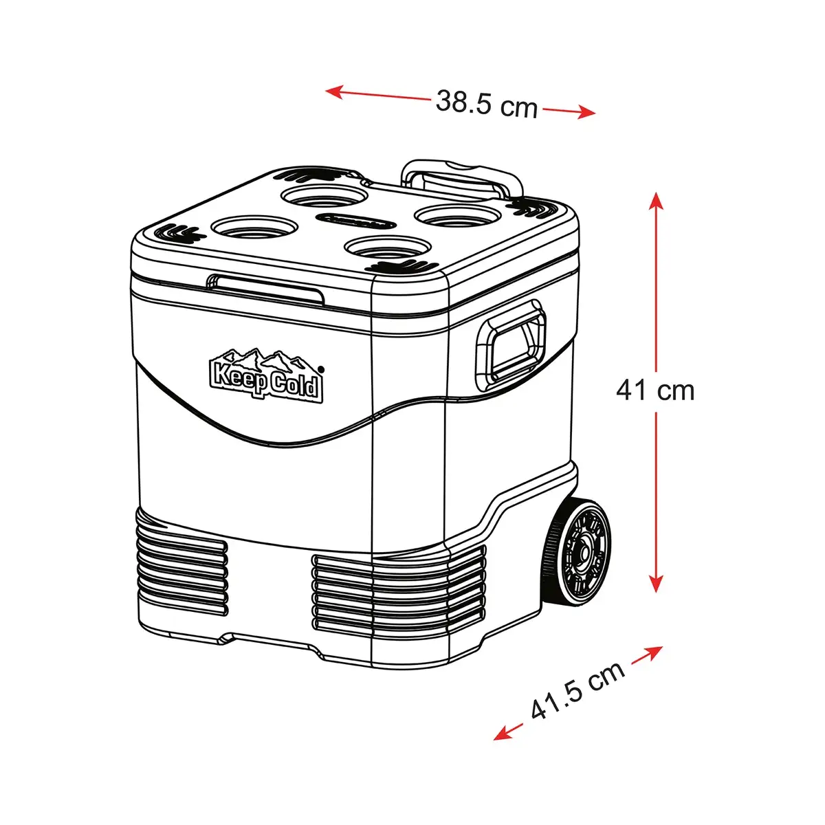 Keepcold Picnic Trolley Icebox (30 L, 38.5 x 41.5 x 41 cm)