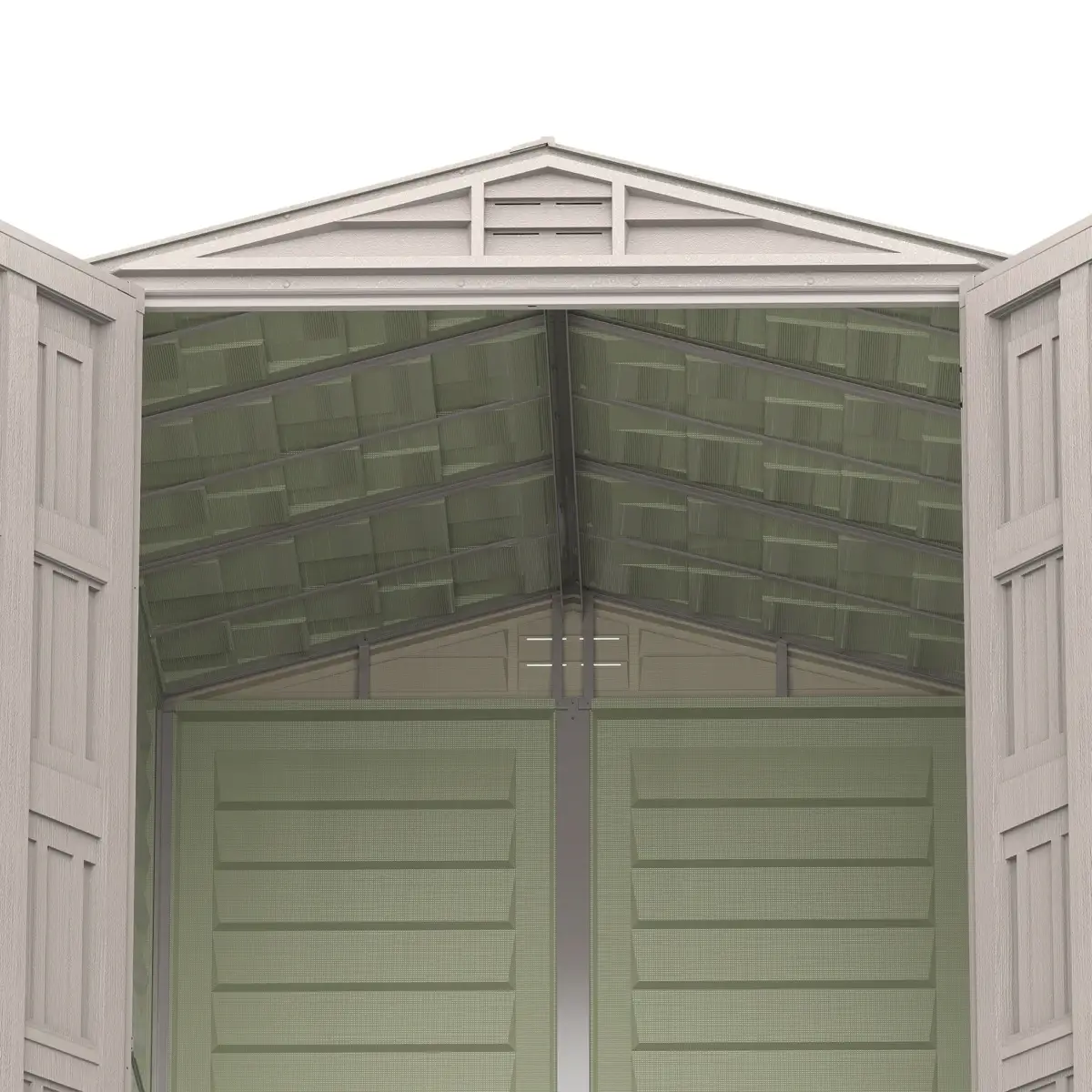 Duramax Aluminium & Vinyl Plastic Storage Shed (Adobe, 250 x 161 x 210 cm)