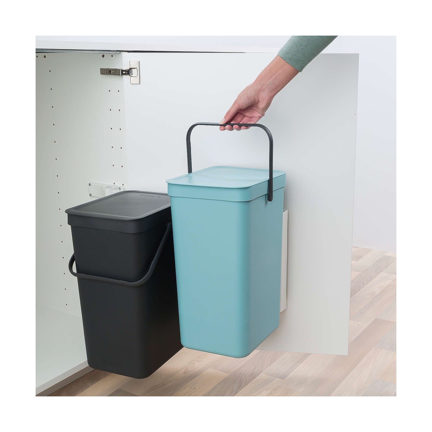 Brabantia Sort & Go Waste Bin (16 L, Green)