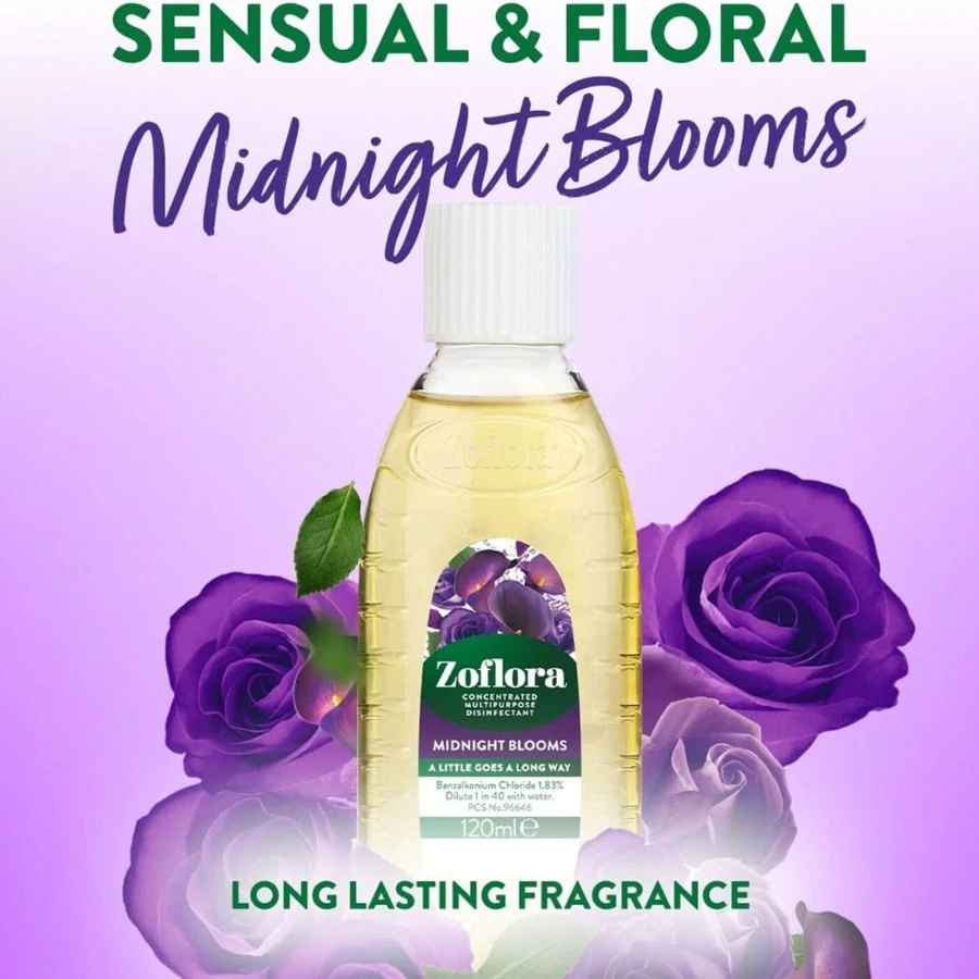 Zoflora Concentrated Multipurpose Disinfectant (Midnight Blooms Scent, 120 ml)