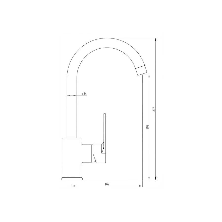 Bold Voto Gooseneck Kitchen Mixer