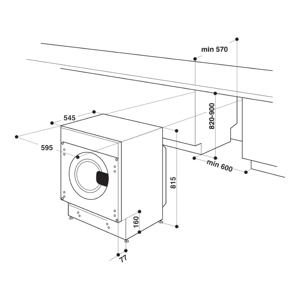Ariston Built-in Washer Dryer, BIWDHL75128MEA