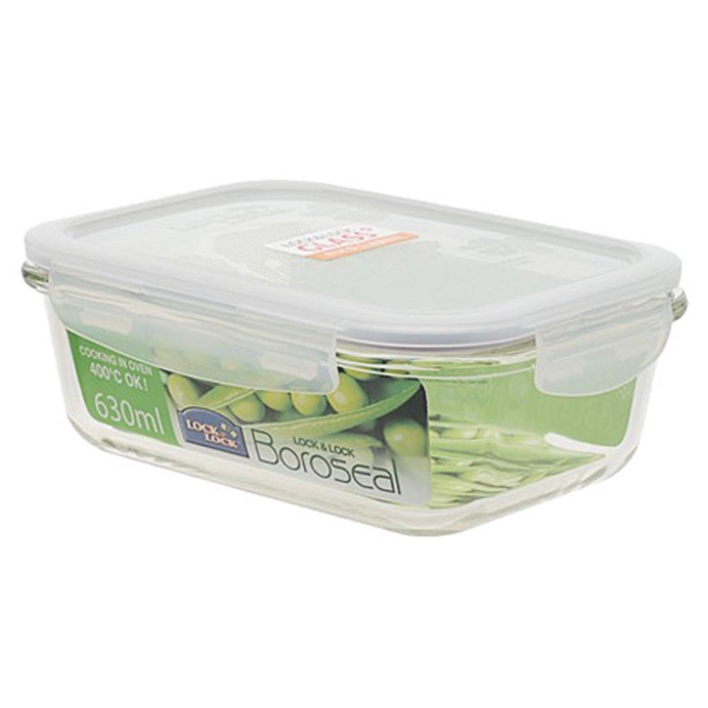 Lock & Lock LLG428 Boroseal Rectangle Glass Container (630 ml)