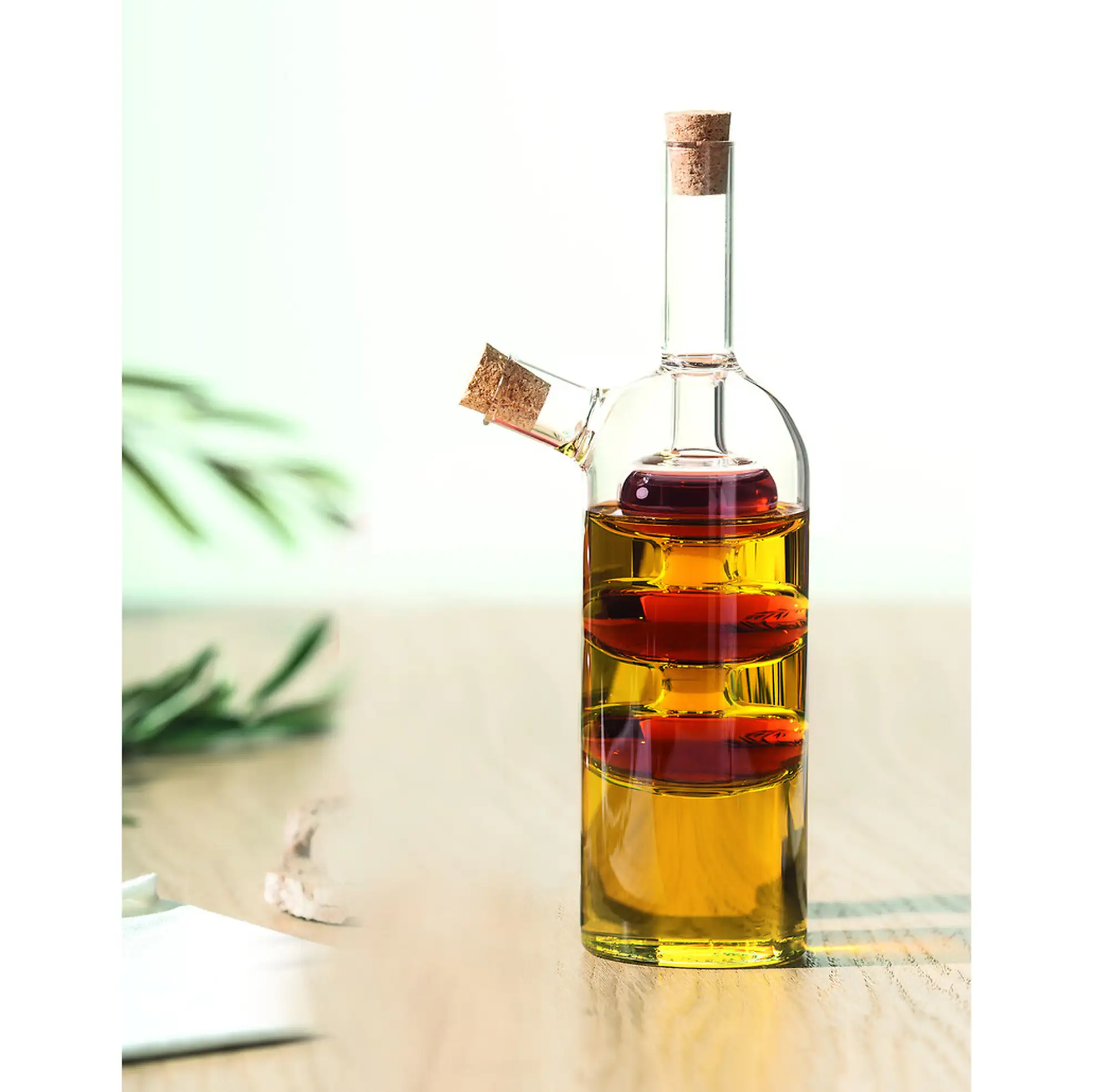 5Five Glass Designed Oil Vinegar Bottle (9 x 21 cm)