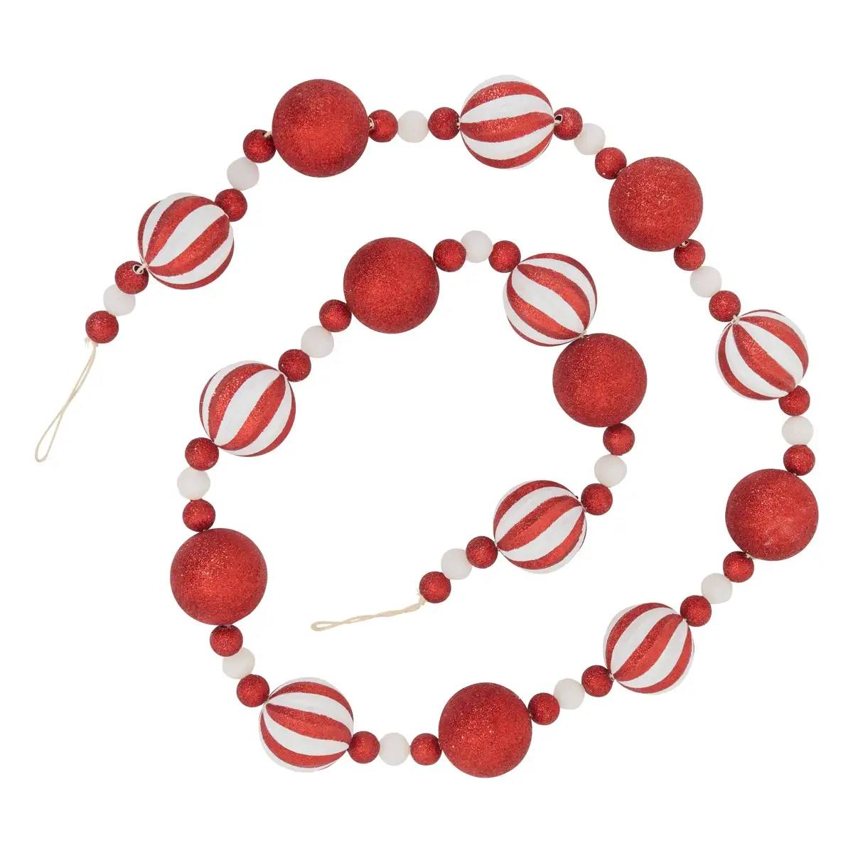 Christmas Garland Decor Balls (Red/White, L 185 cm)