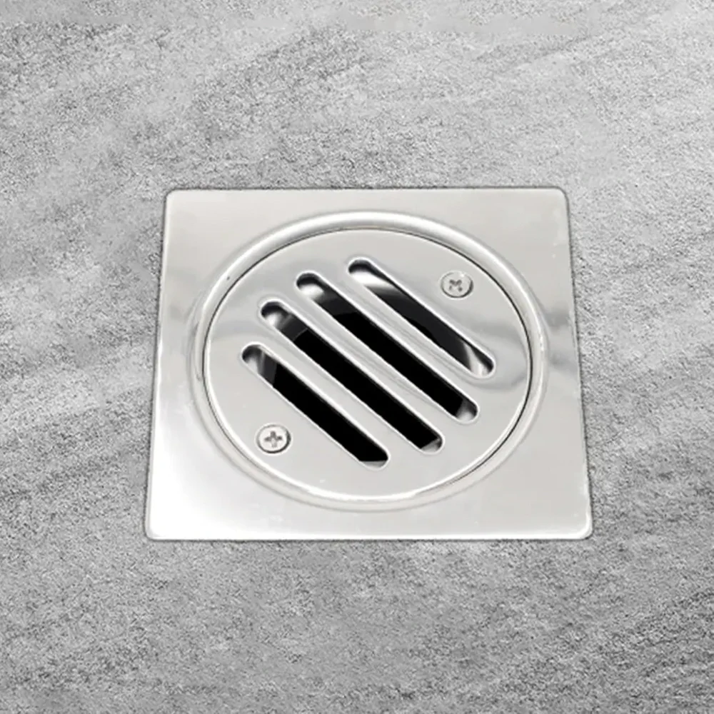 Bold Floor Drainer with Cover (2.5 x 20.5 x 20.5 cm, Chrome)