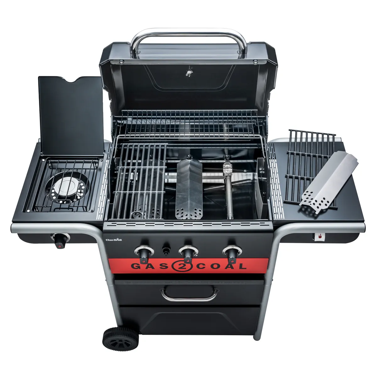 Char-Broil Gas2Coal 3-Burner Grill W/Side Burner
