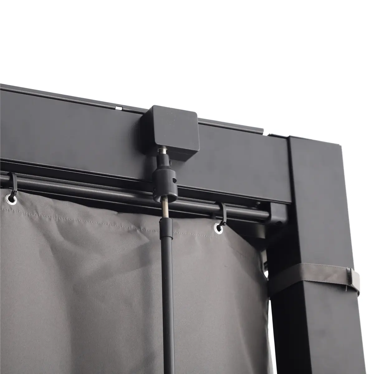 Steel Manual Shutter Gazebo (Black, 3 x 3 m)