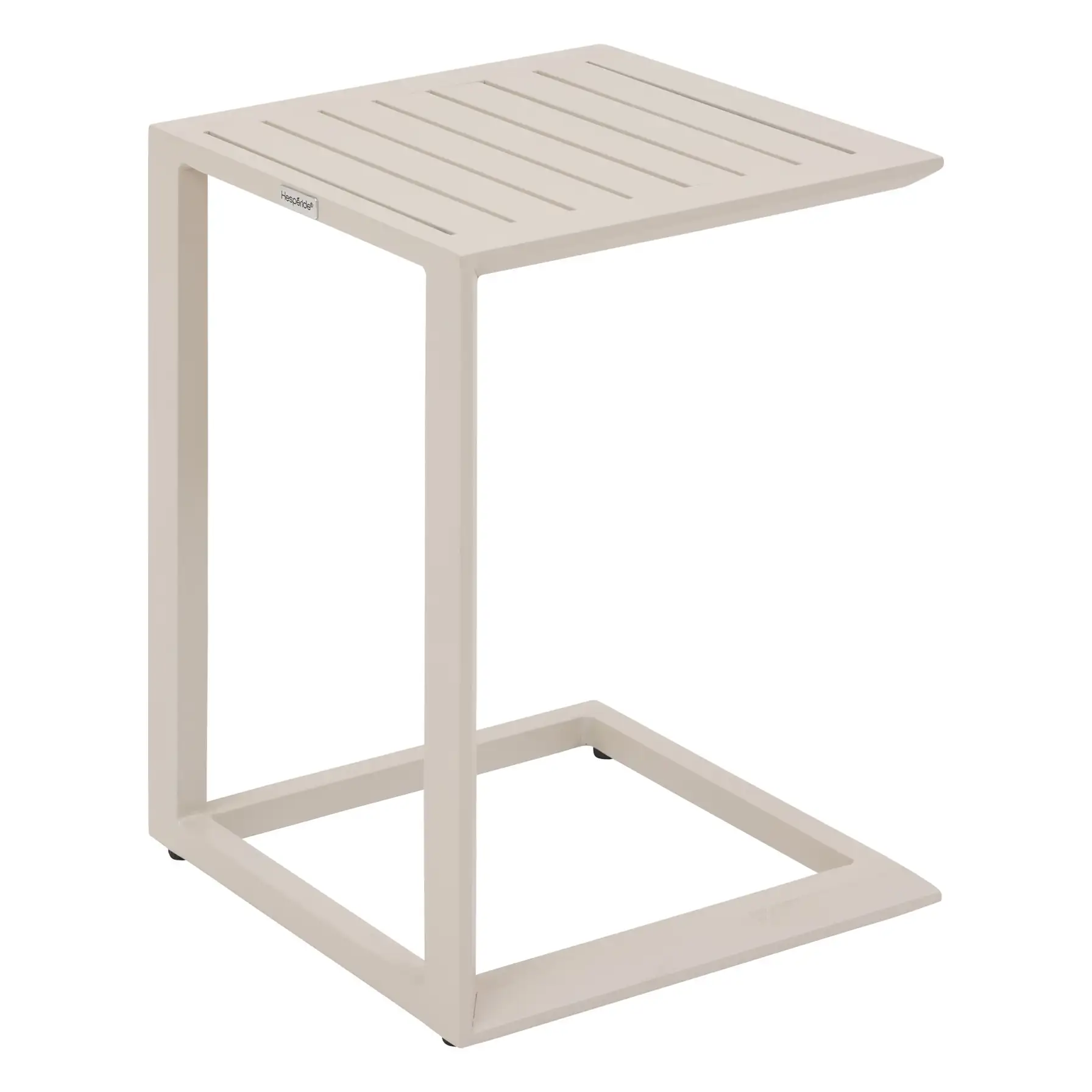 Hesperide Evasion Aluminum Sun Lounger (200 x 89 x 76 cm, Linen Beige) + Aluminum Side Table (38 x 38 x 56.5 cm, Clay)