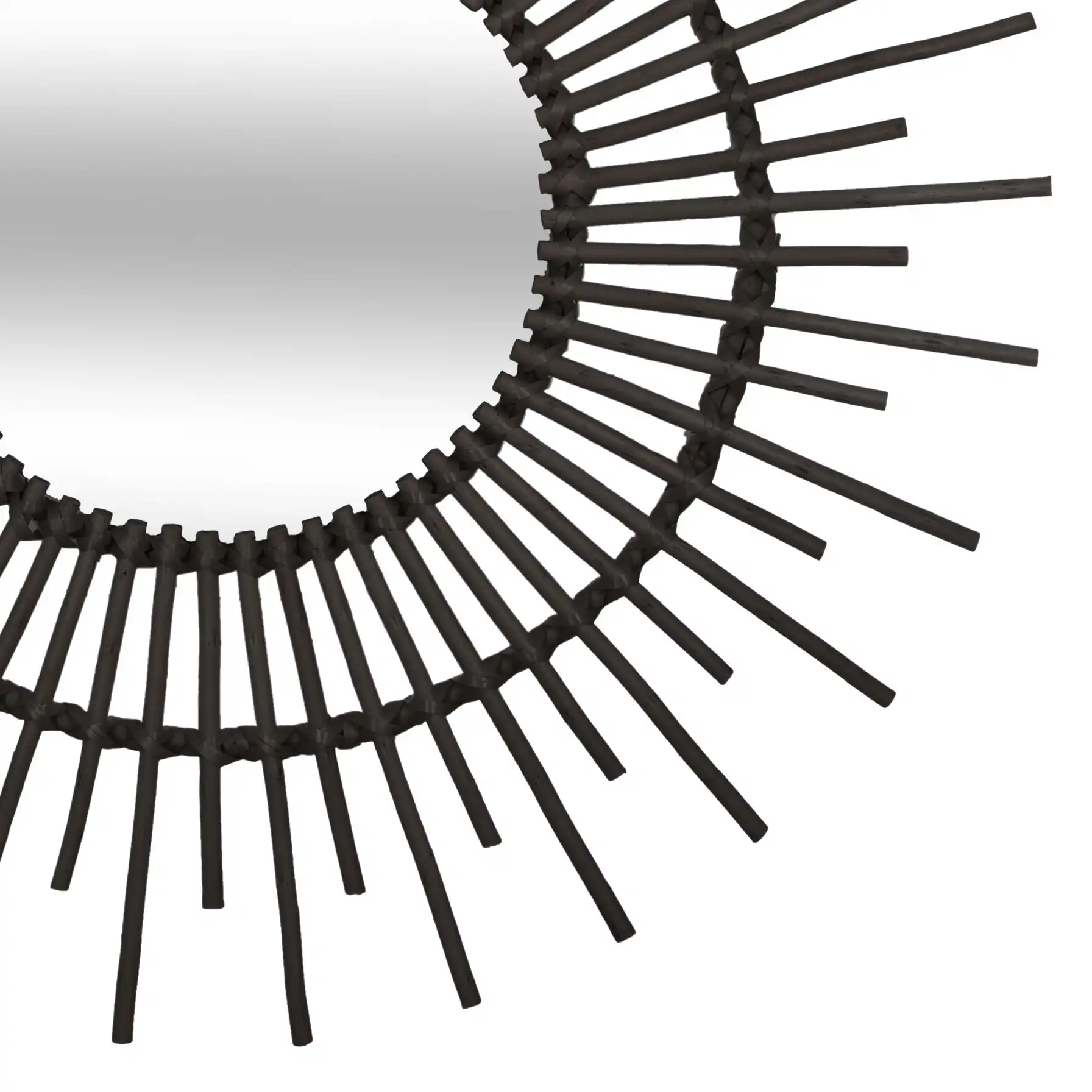 Atmosphera Rebecca Wicker Mirror (76 x 2 cm, Black)