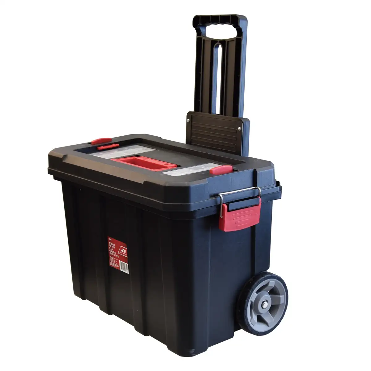 ACE 2-Piece Plastic Rolling Tool Chest with Handle & Wheels