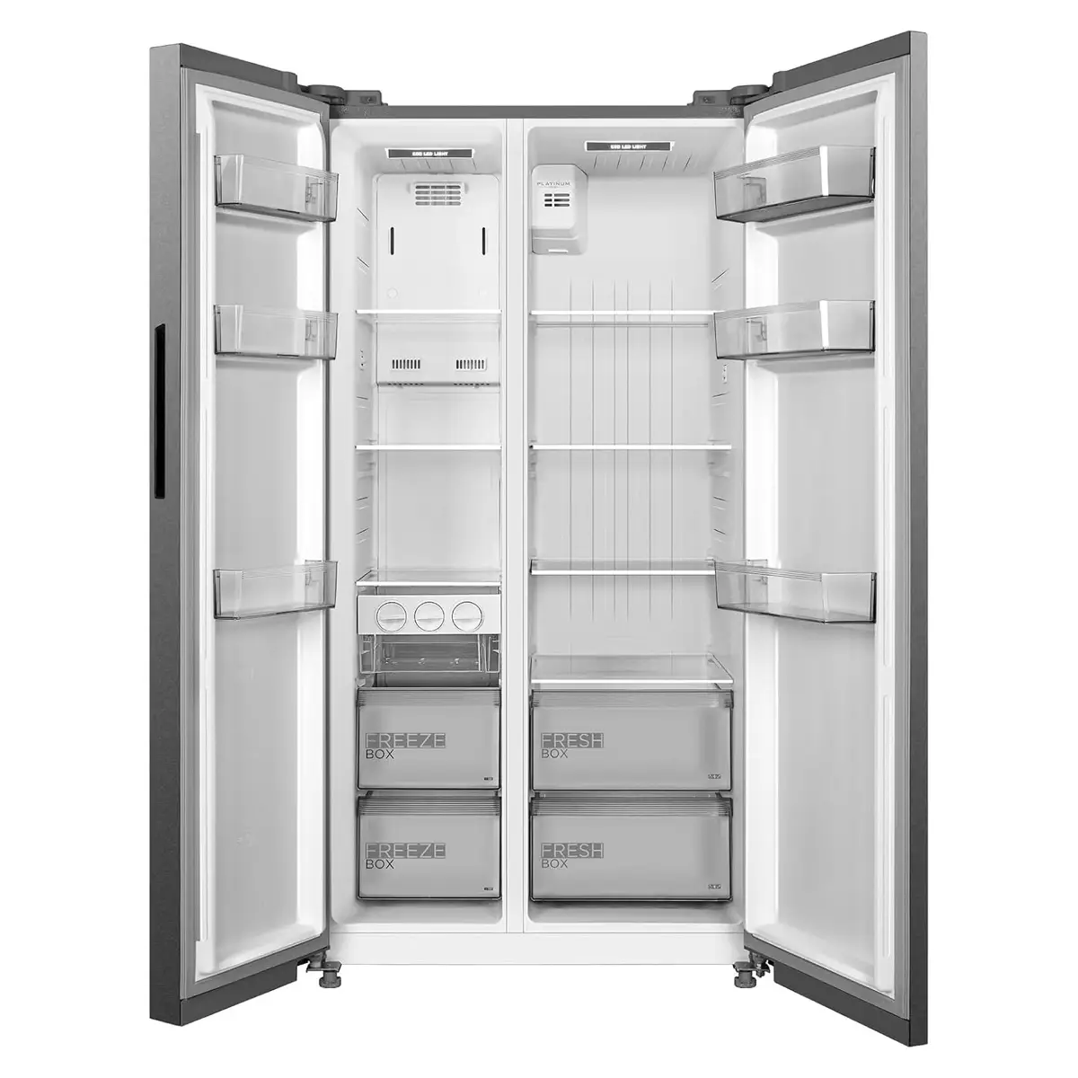 Midea Freestanding Side by Side Refrigerator, MDRS710FIE46AED (710 L, Silver)