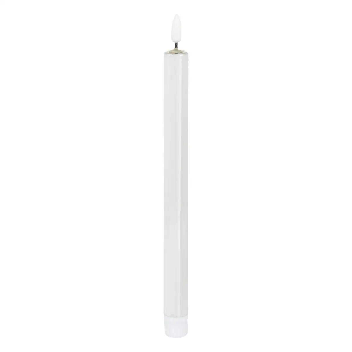 Atmosphera Battery-Operated LED Taper Candle Set (2 Pc, Silver, 28 cm)