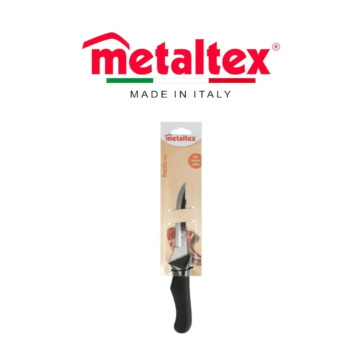 Metaltex Stainless Steel Boning Knife (24.5 cm, Black & Silver)