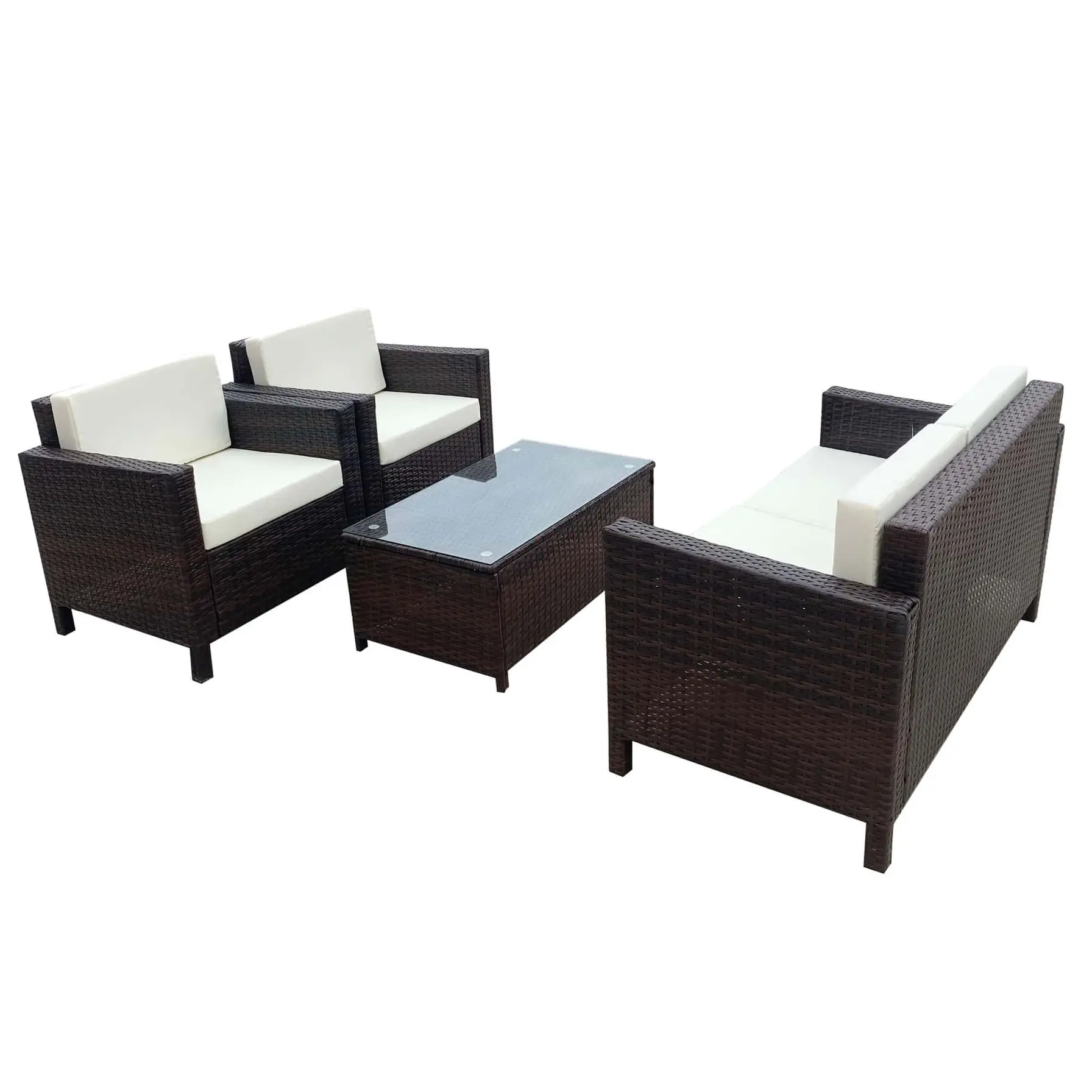 Antwerp 4-Seater PE Rattan & Steel Outdoor Sofa Set W/Cushions