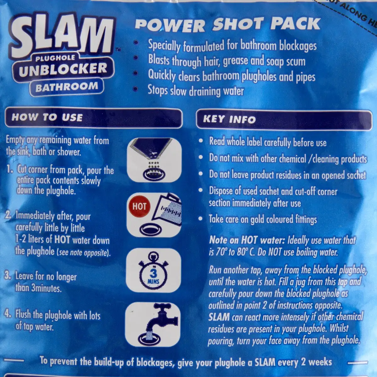 Slam Plughole Unblocker Bathroom (0.08 Kg)