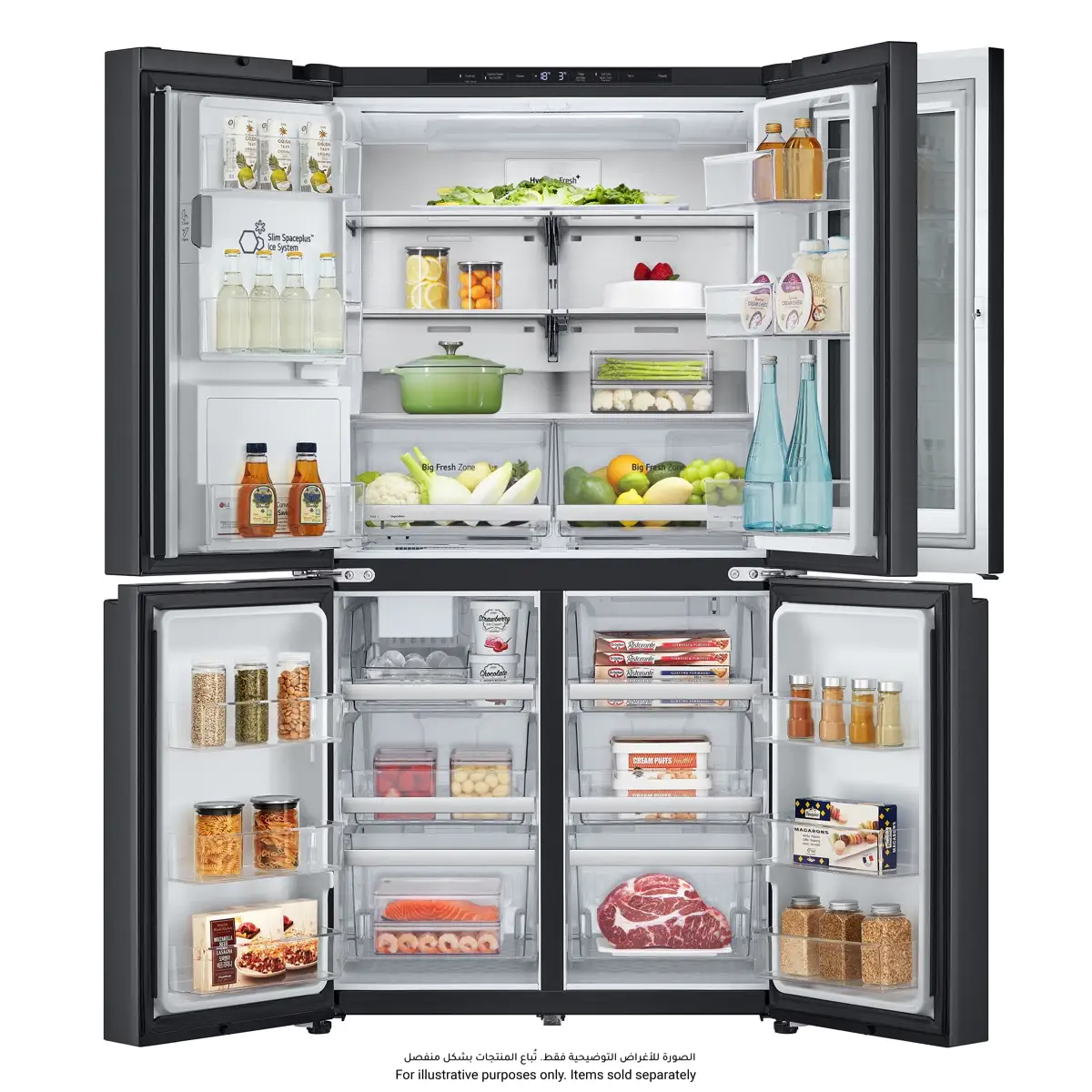LG Side By Side French Door-in-Door Refrigerator, GR-X39FFCRB (900 L) 