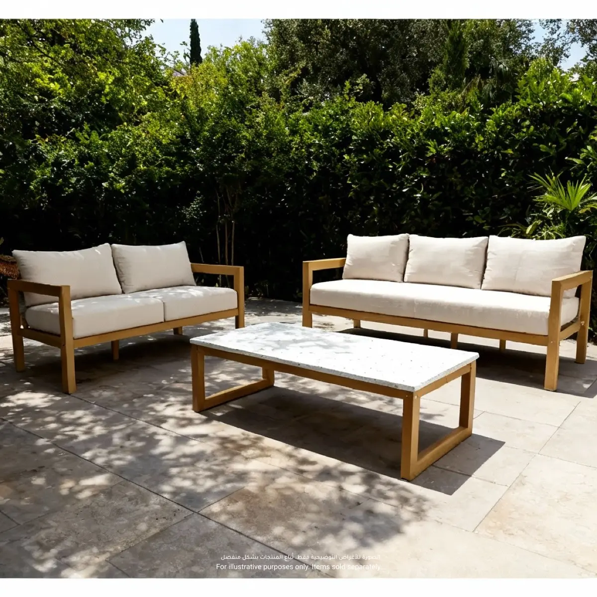 Dolce Acacia Wood 2-Seater Outdoor Sofa (63 x 73 x 133 cm)