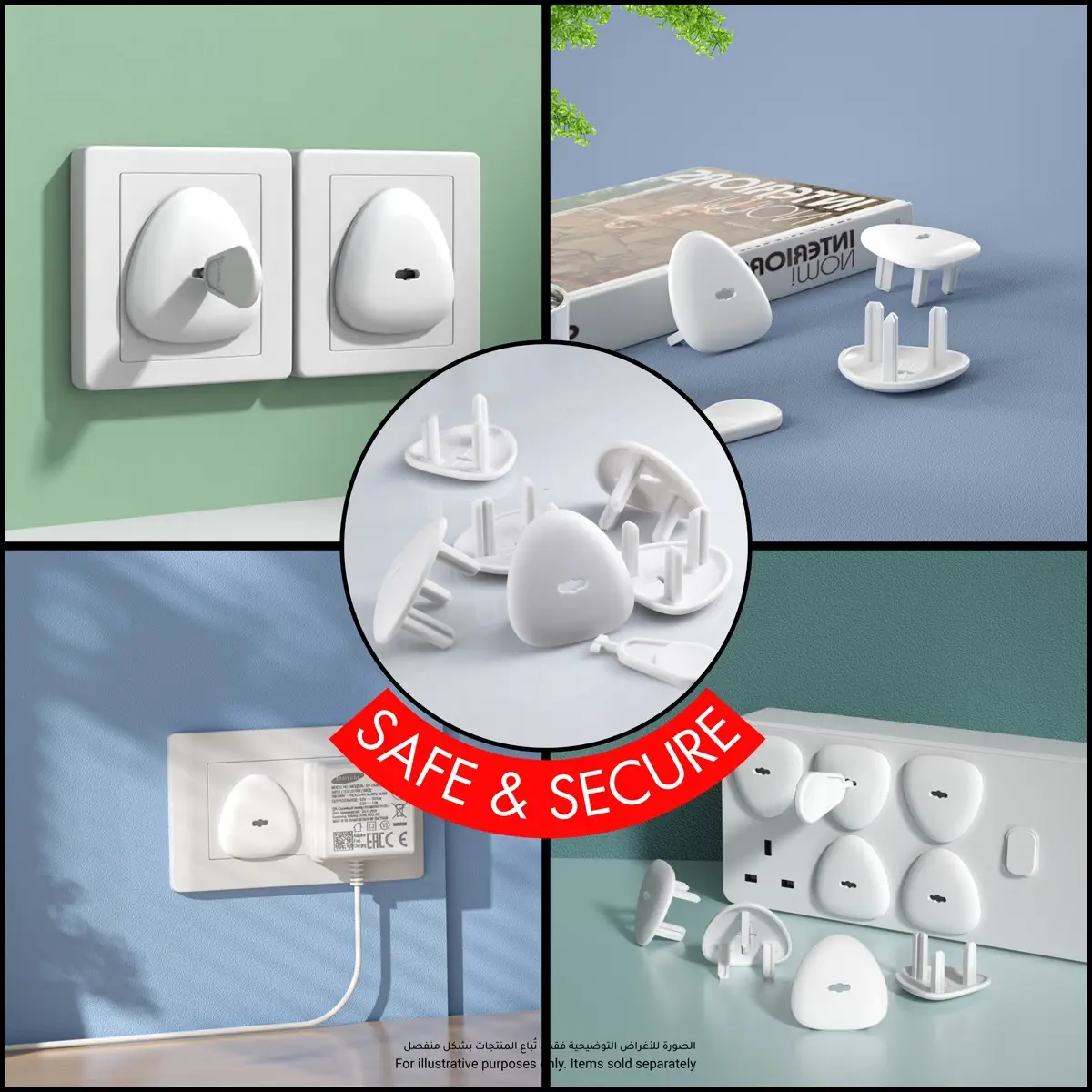 Nurtur UK Type Child Safety Socket Covers Pack (4.5 x 4.5 x 2.5 cm, 6 Pc.)