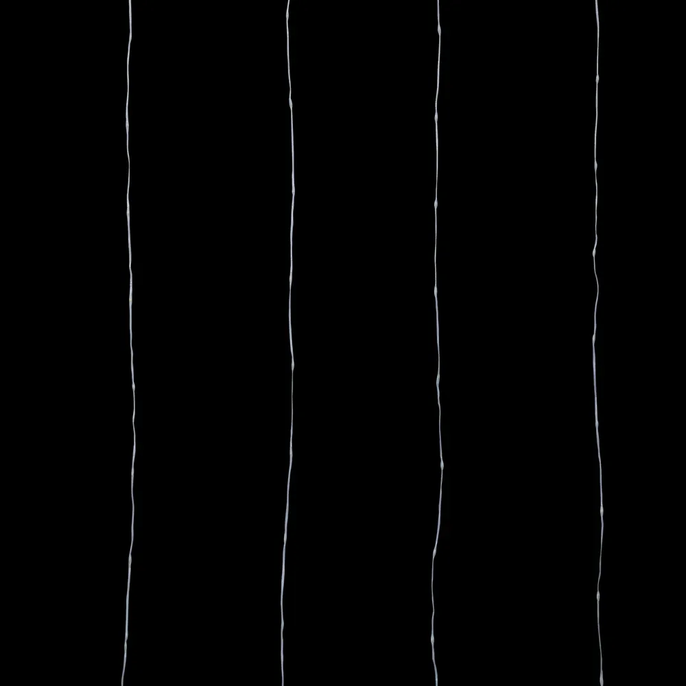 Solar-Powered 300 Integrated LED Curtain String Light (Warm White, 1.2 V)