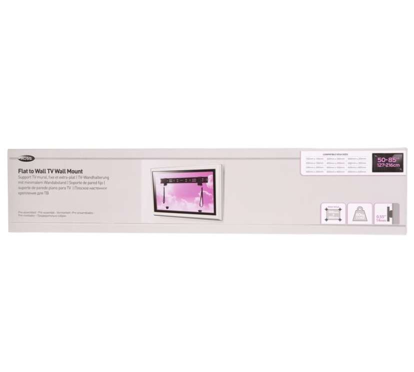 Ross Flat to Wall TV Wall Mount (127-216 cm, Black)