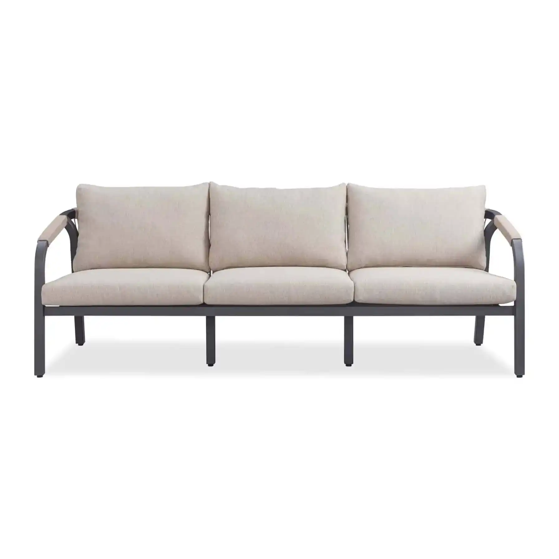 Angelo 3-Seater Aluminum & Rope Outdoor Sofa (210 x 75 x 70 cm)