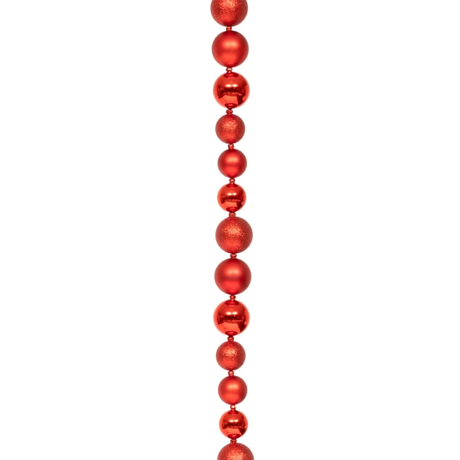 Christmas Garland Plastic Red Ball 200Cm (Red)