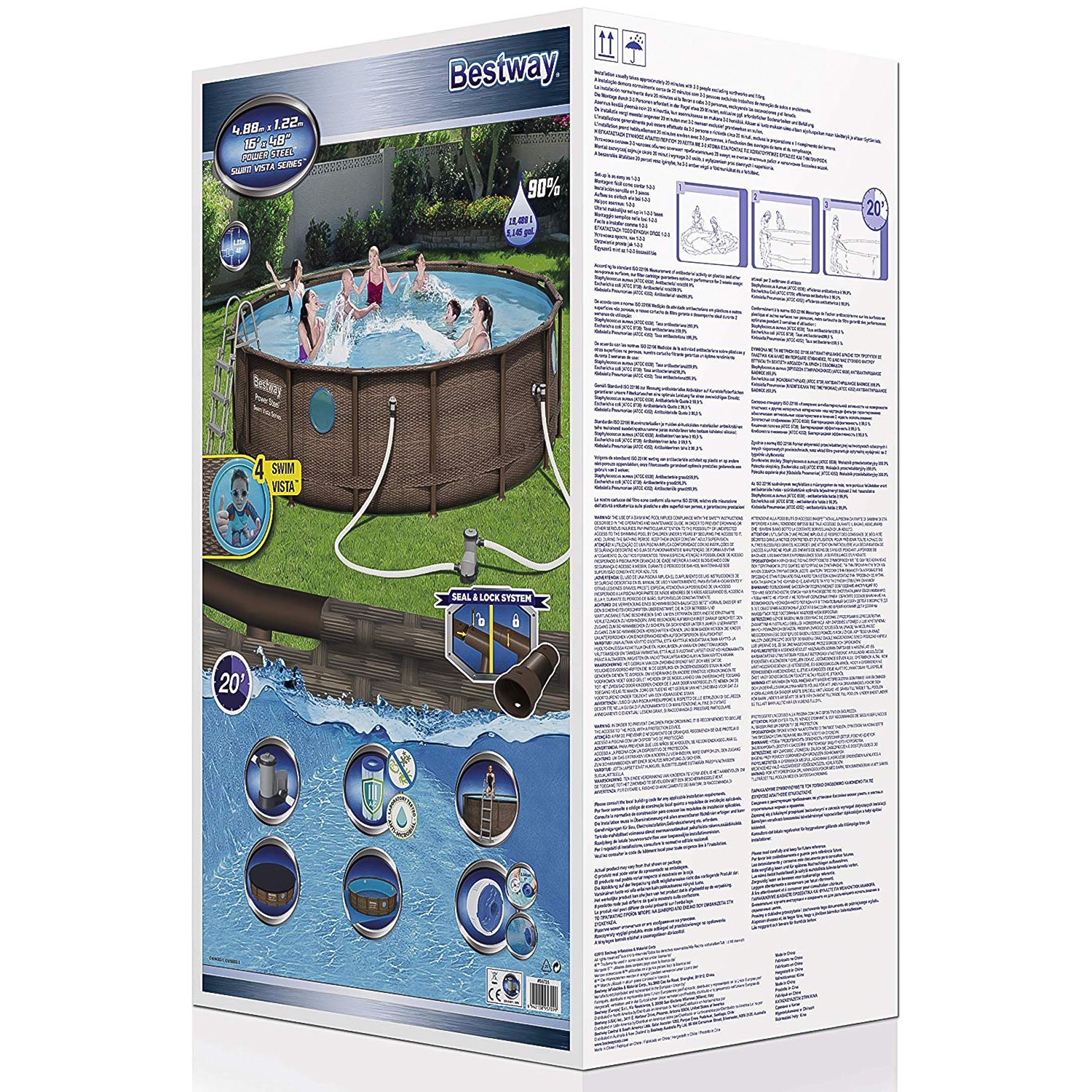 Bestway Power Steel Swim Vista Series Above Ground Pool Set (488 x 122 cm)