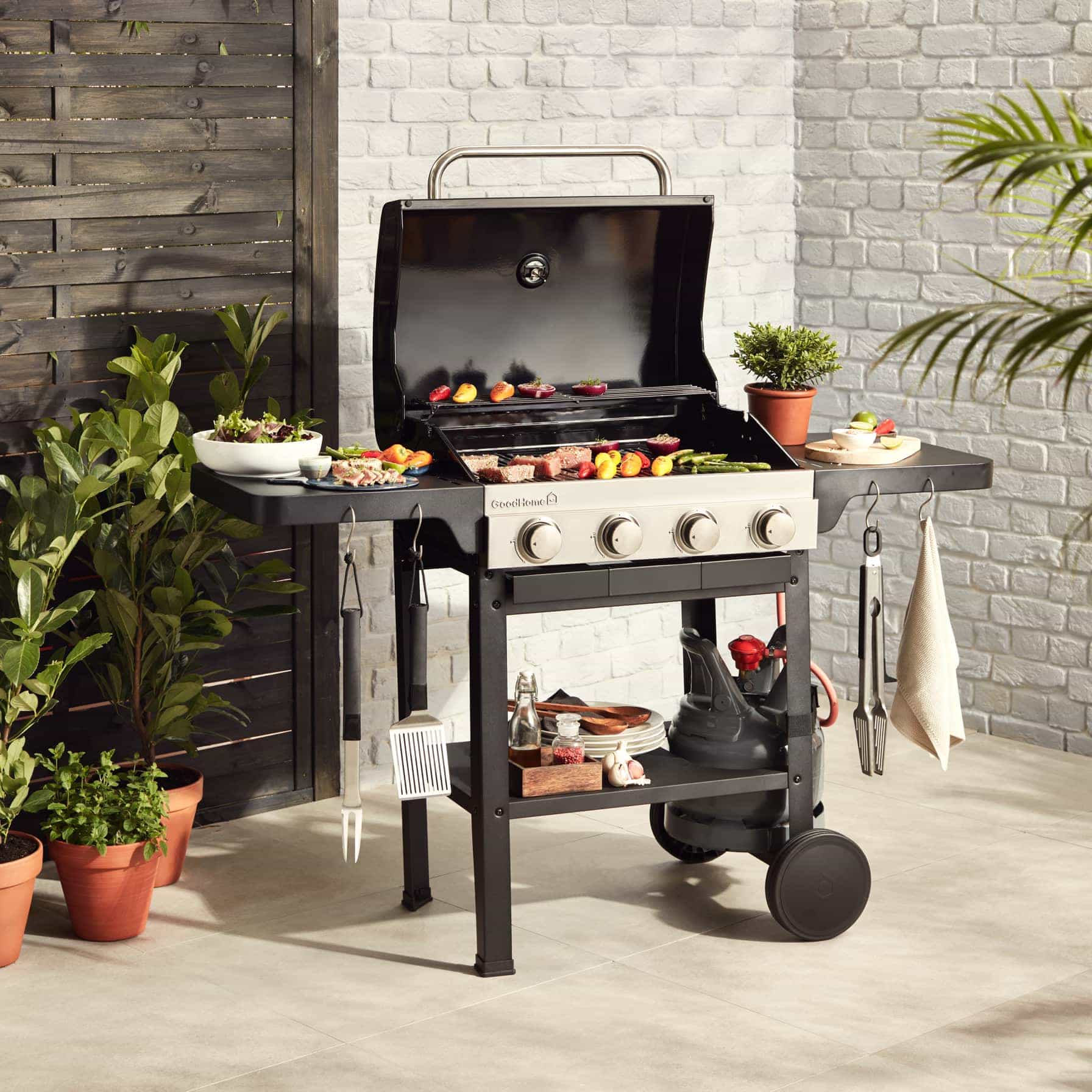 GoodHome Tippah 4-Burner Gas BBQ 