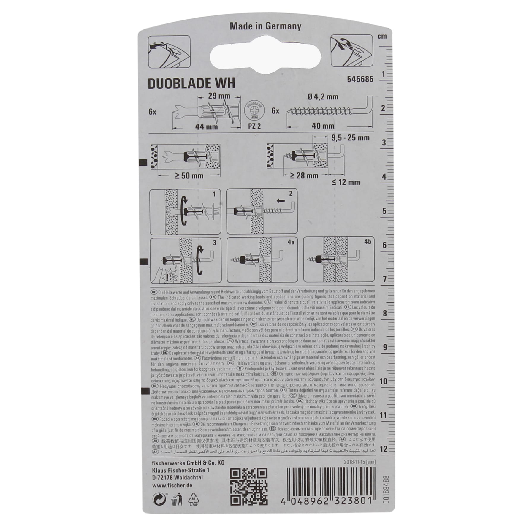 Fischer DuoBlade WH Plasterboard Fixing Pack (6 Pc.)