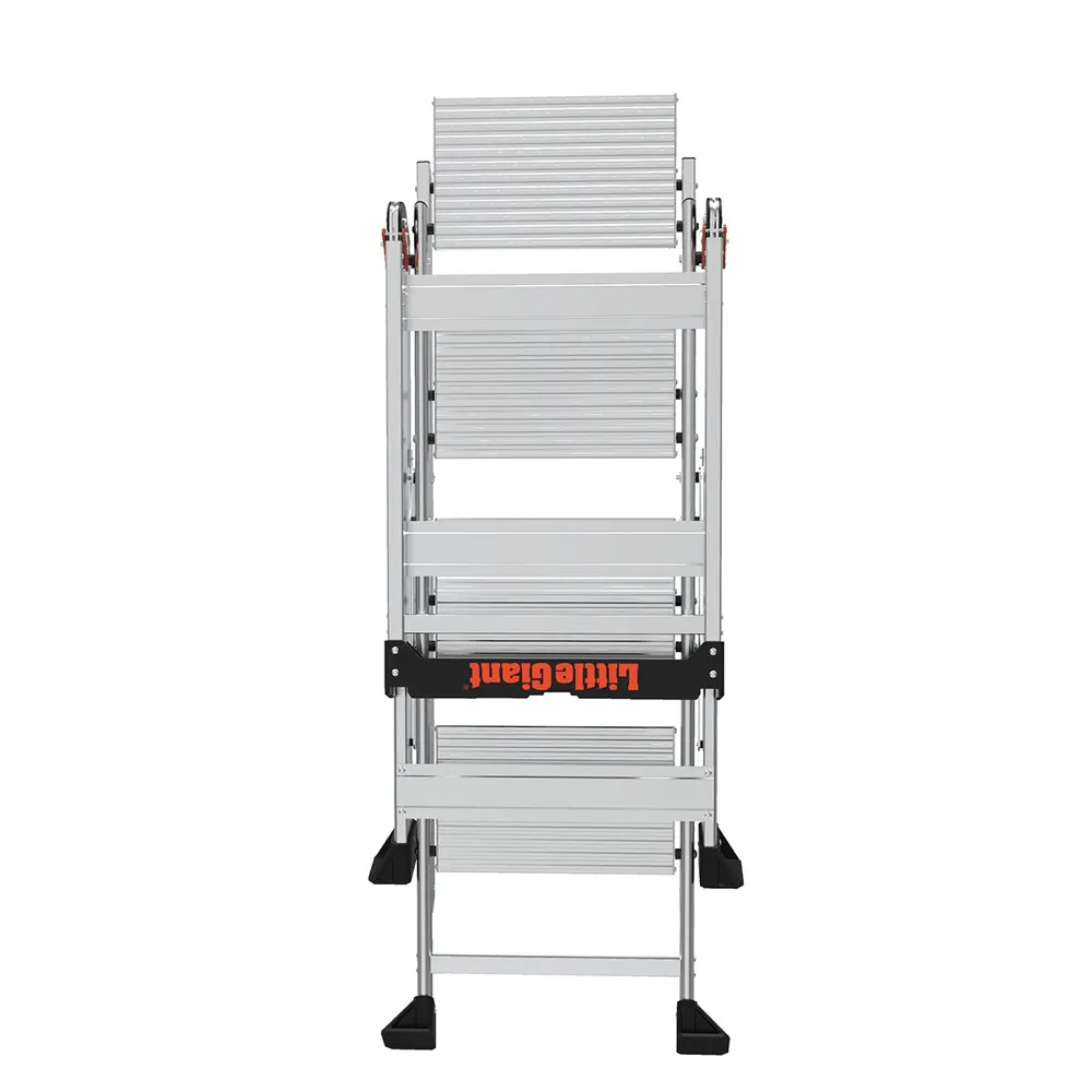 Little Giant Jumbo 4-Step Aluminum Step Stool W/Handrail, Tool Tray & Ultra-Wide Platform Steps