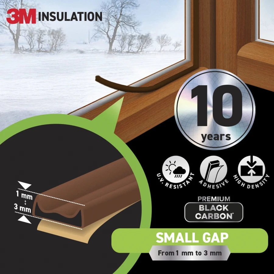 3M Premium Insulation Seal Tape (Small Gap, Brown, 6 m)