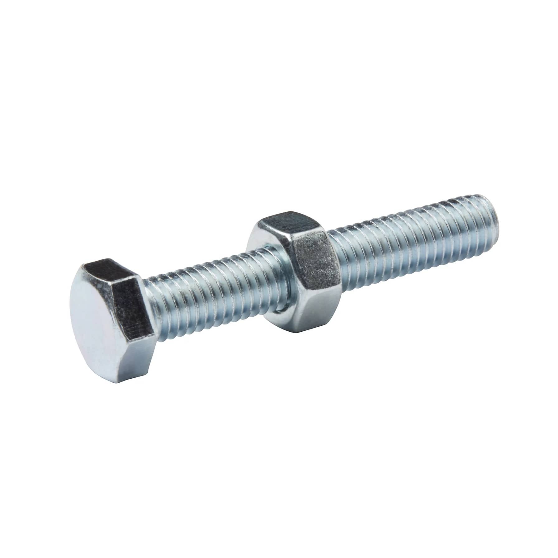 Diall Zinc-Plated Carbon Steel Hex Bolt & Nut Pack (M8 x 50 mm, 10 Pc.)