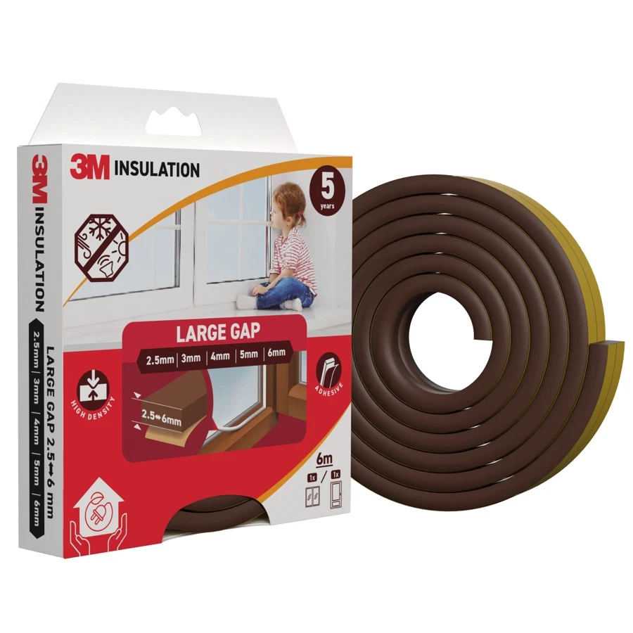 3M Classic Insulation Seal Tape (Large Gap, Brown, 6 m)