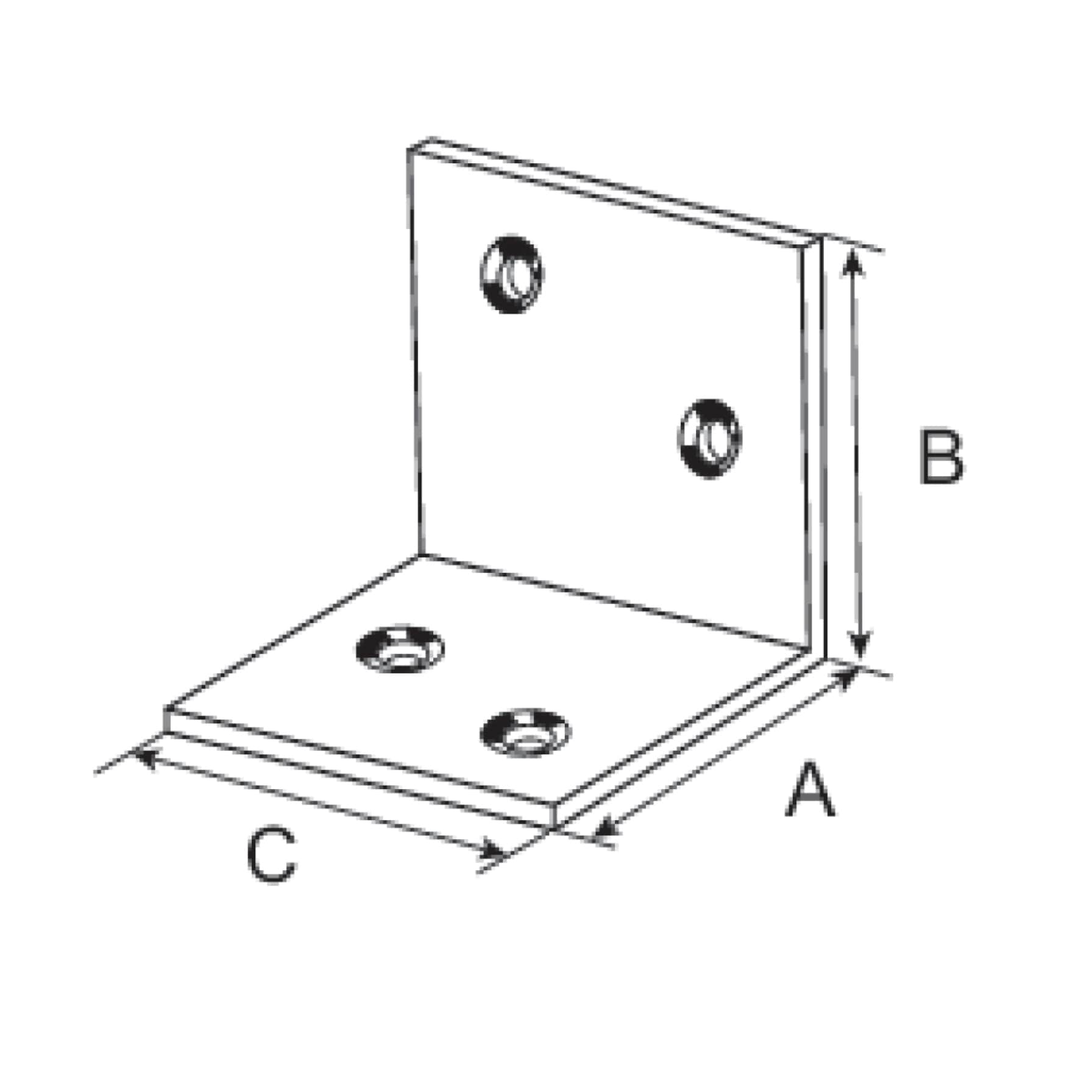 Suki Metal Angle Bracket (3 x 3 x 3 cm)