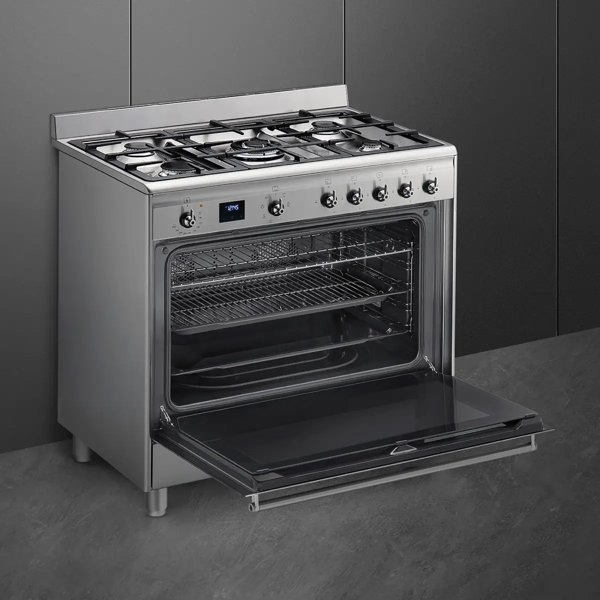 SMEG Freestanding 5-Burner Concert Combination Gas Cooker W/Electric Oven, SSA91MAX2 (129 L, 90 x 90 x 60 cm)