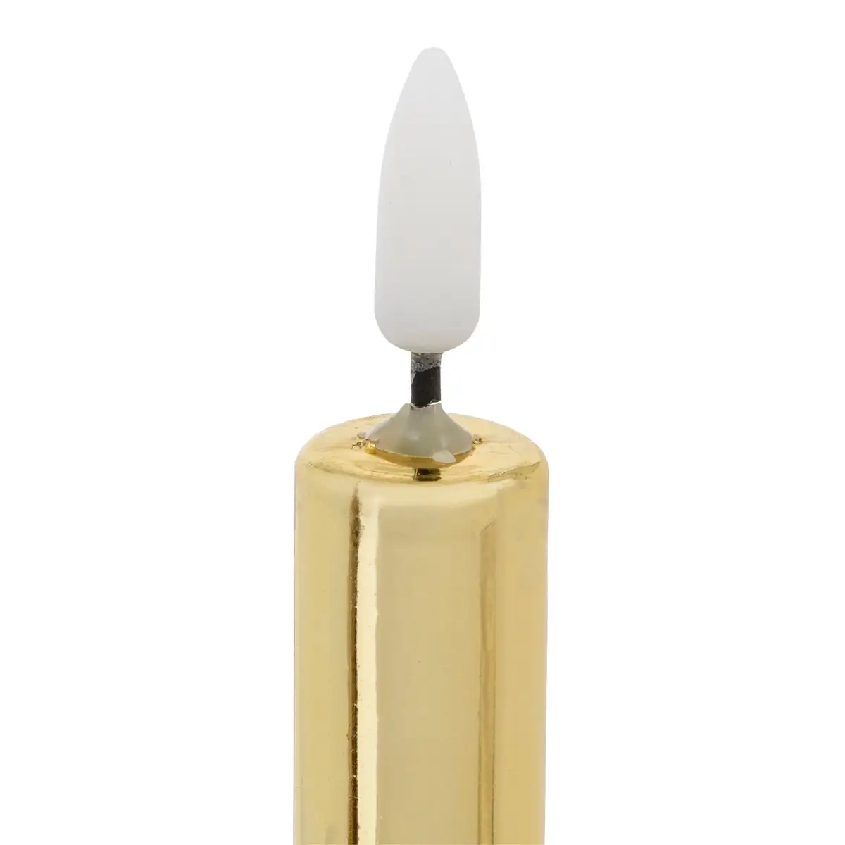 Atmosphera Battery-Operated LED Taper Candle Set (2 Pc, Gold, 28 cm)