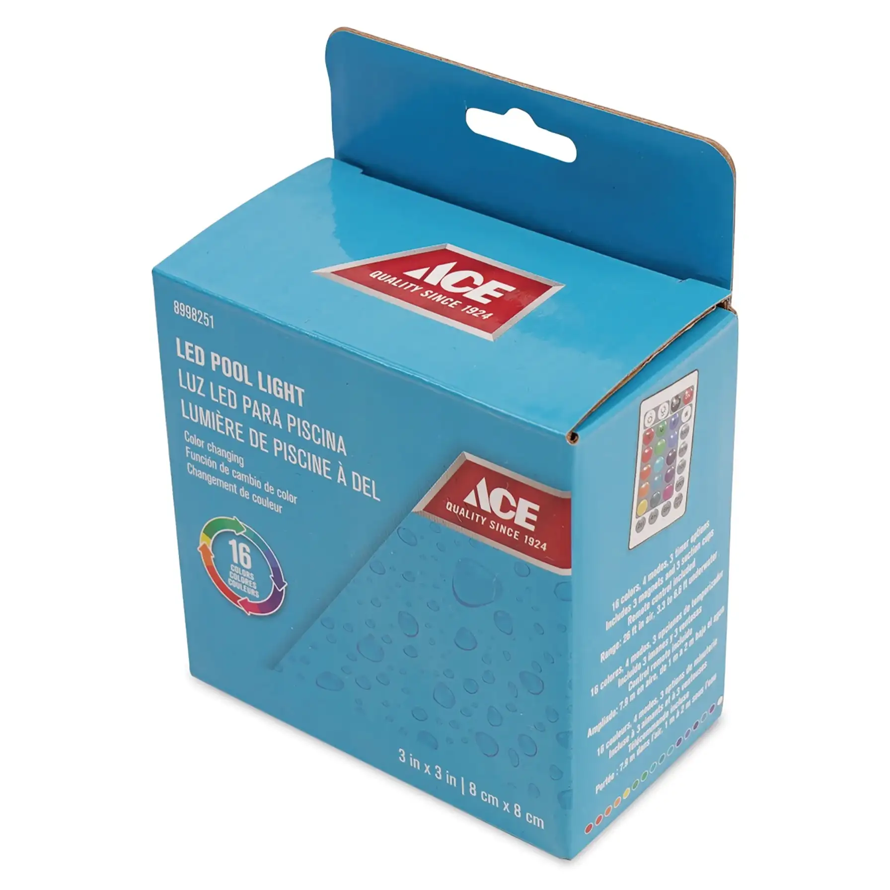 ACE LED Battery-Operated Color-Changing Pool Light (8.38 x 8.38 cm)