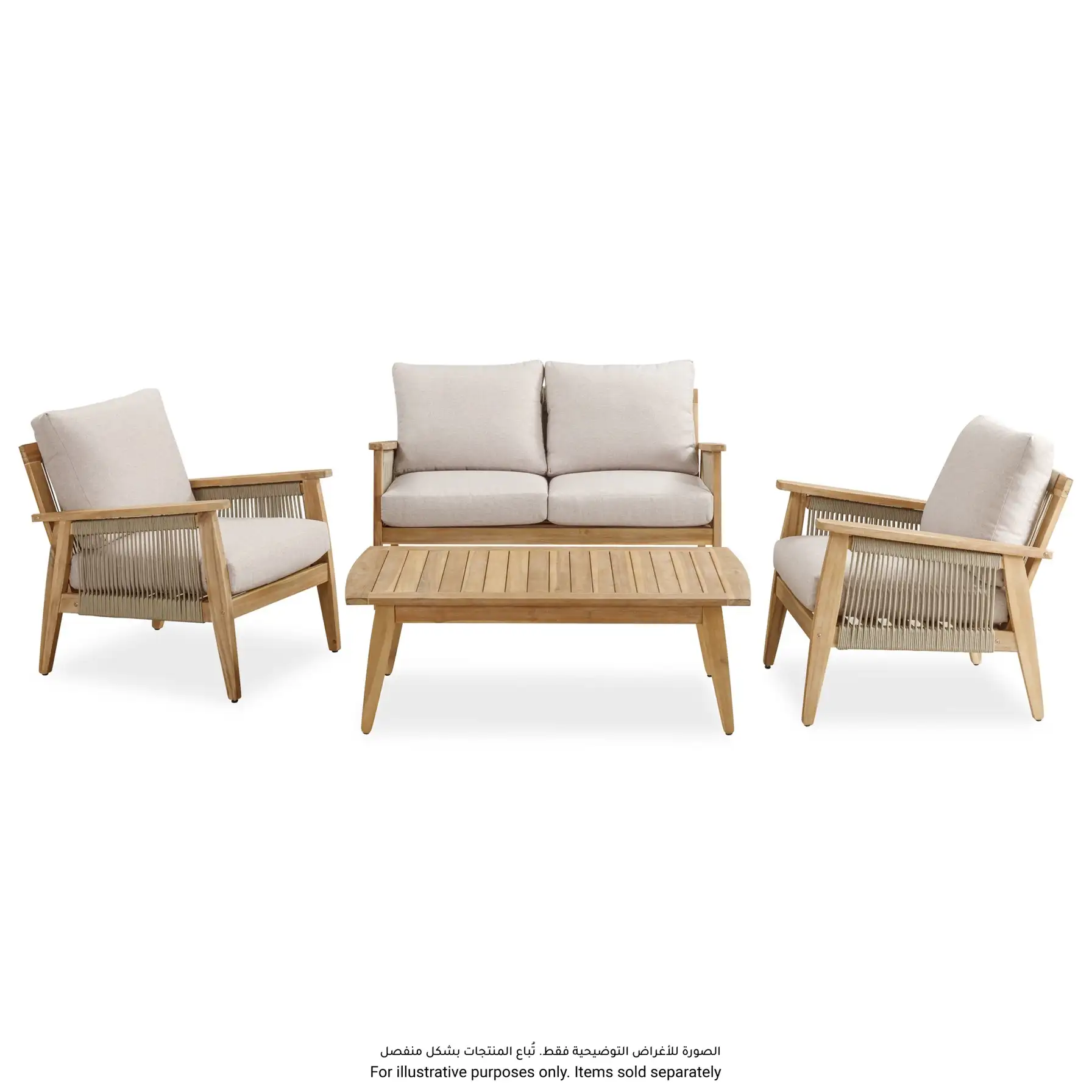 Baltimore Acacia Wood 1-Seater Outdoor Sofa W/Cushion (72 x 83 x 73 cm)