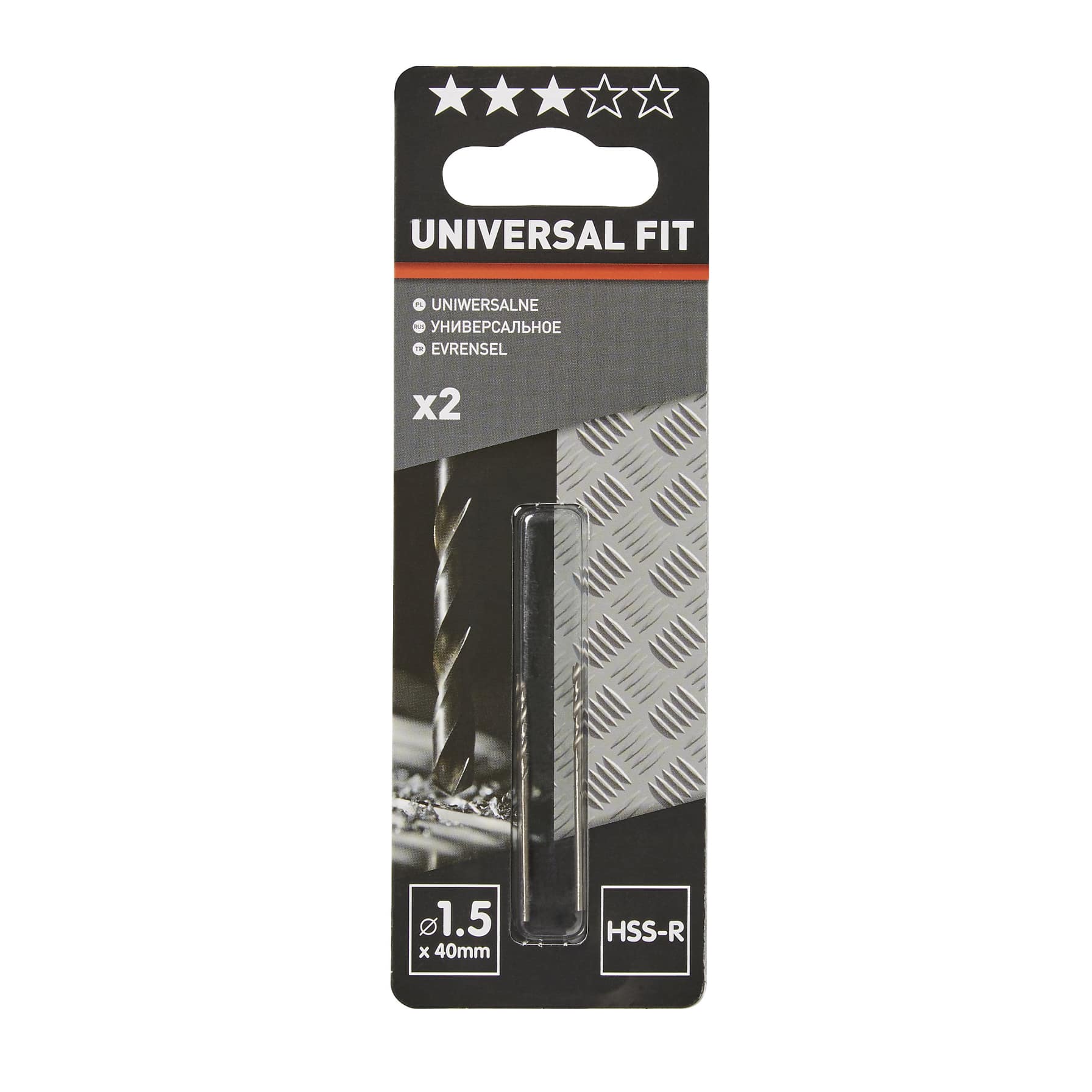 Universal HSS Drill Bit Pack (4 x 1.5 cm, 2 Pc.)