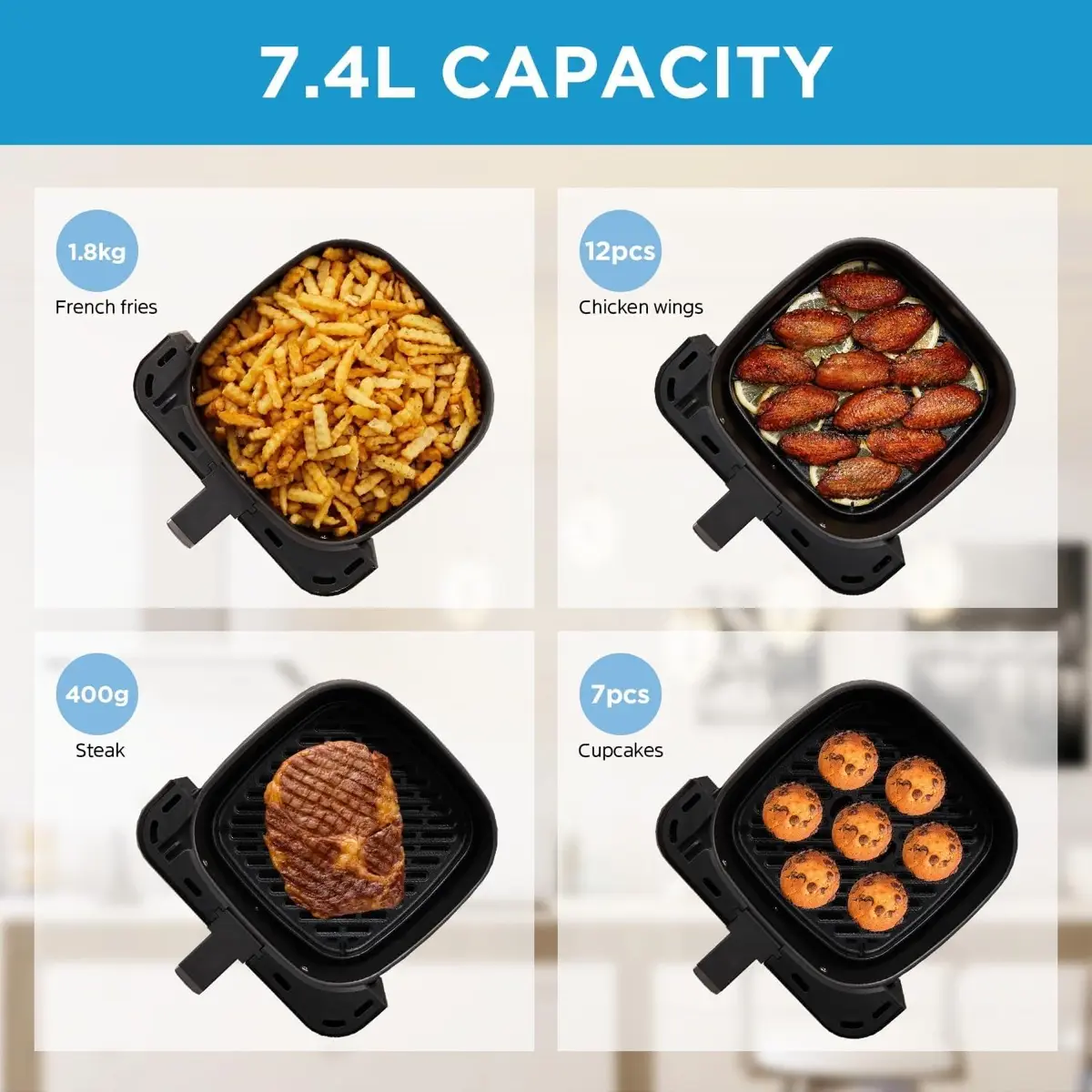 Midea Digital Touch Control Air Fryer, MAD-740F2APK (7 L, 1700 W)