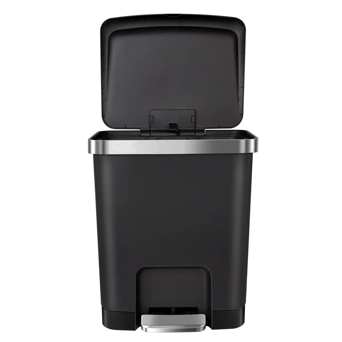 Eko Hana Plastic Wheeled Step Bin (15 L, Black)
