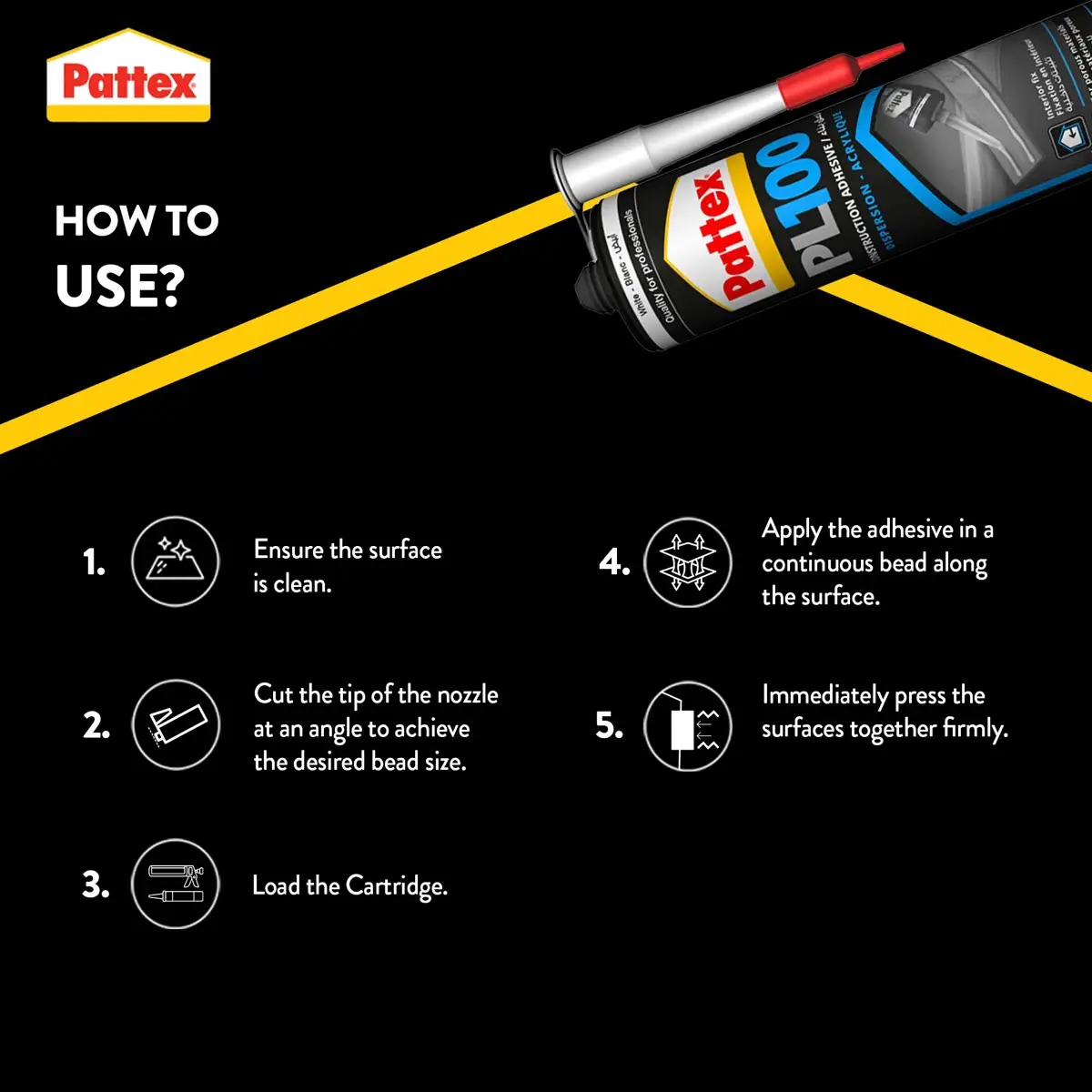 Pattex PL 100 Water Based Construction Adhesive (380 g)