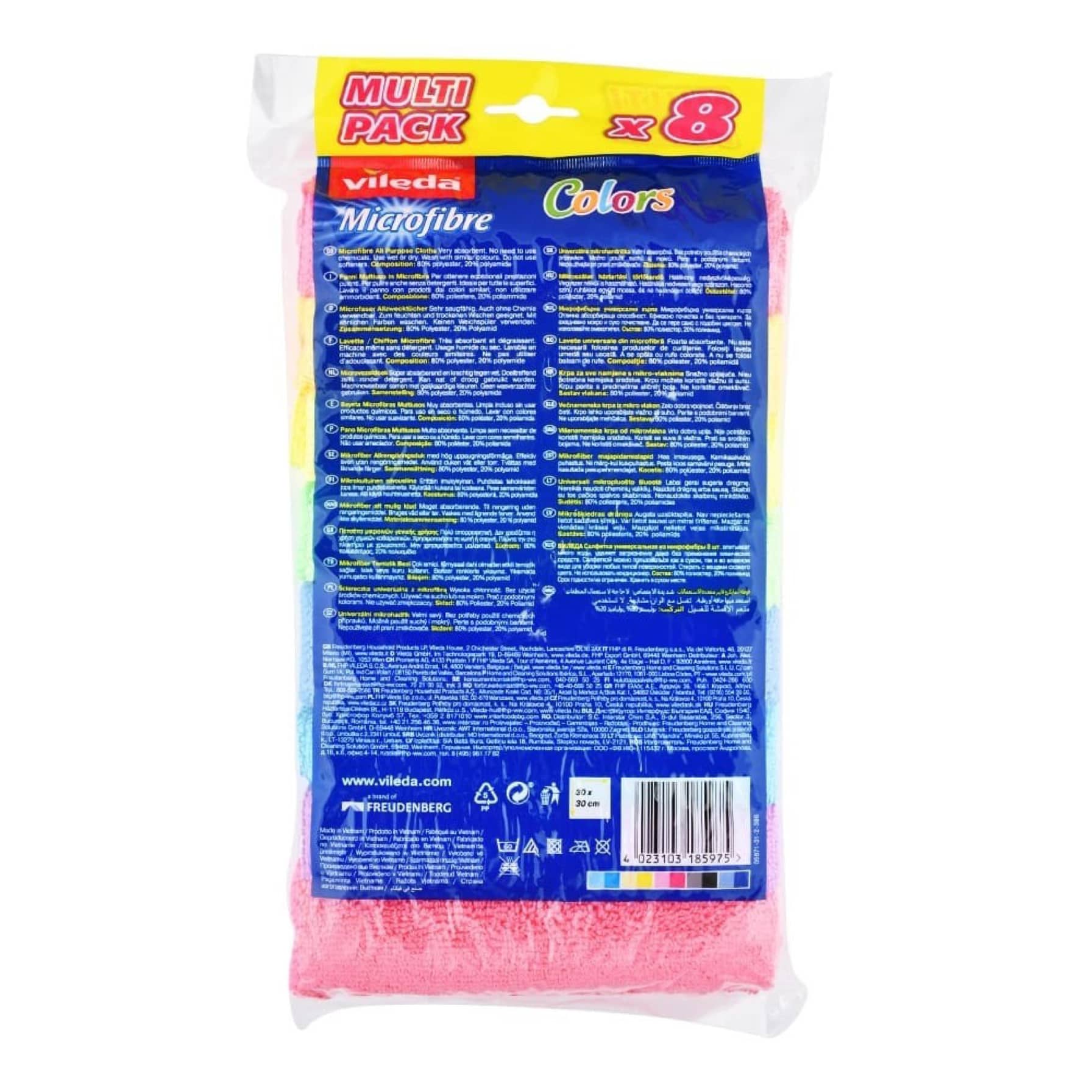 Vileda Microfiber Cloth (Pack of 8)