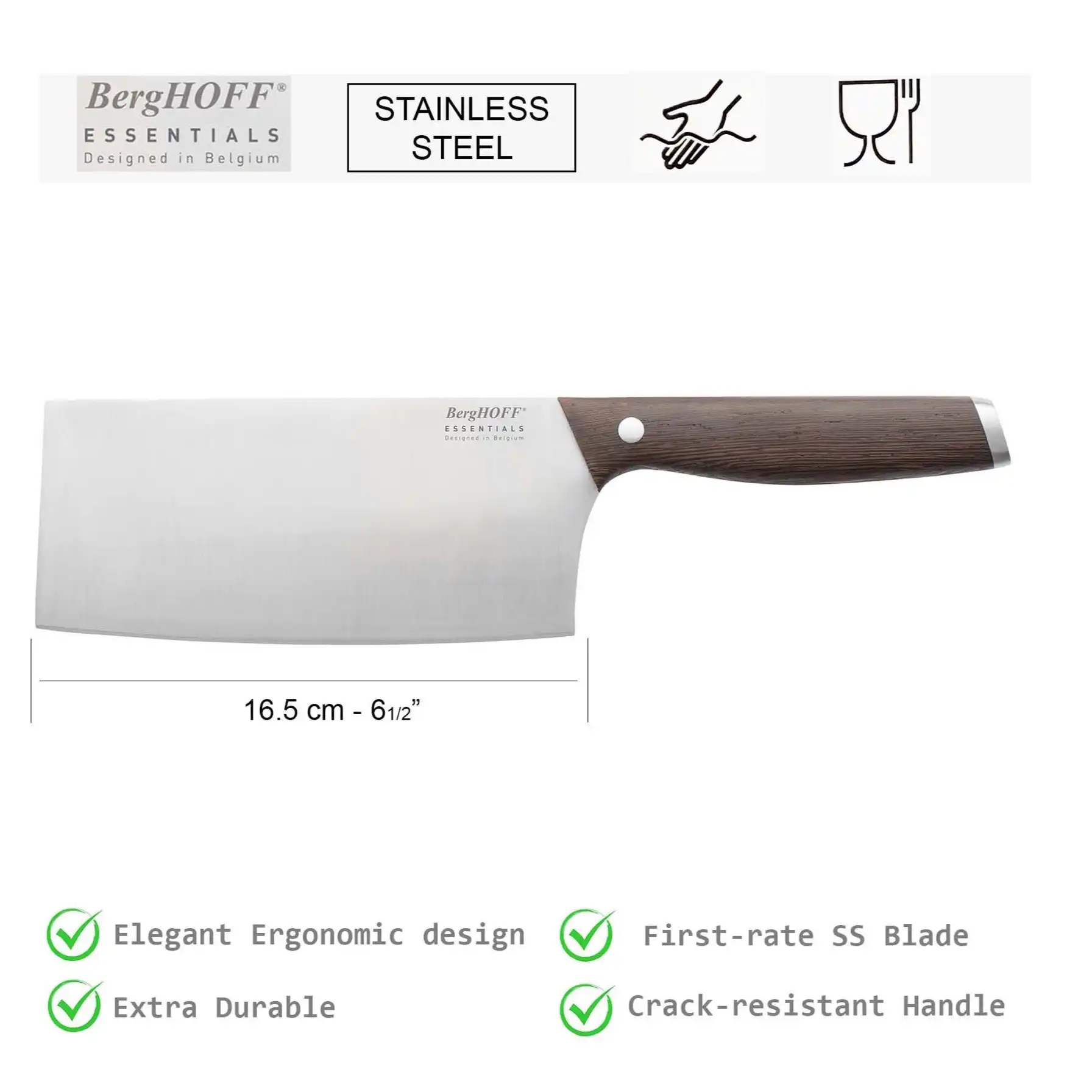 BergHOFF Ron Stainless Steel Cleaver (16.5 cm)