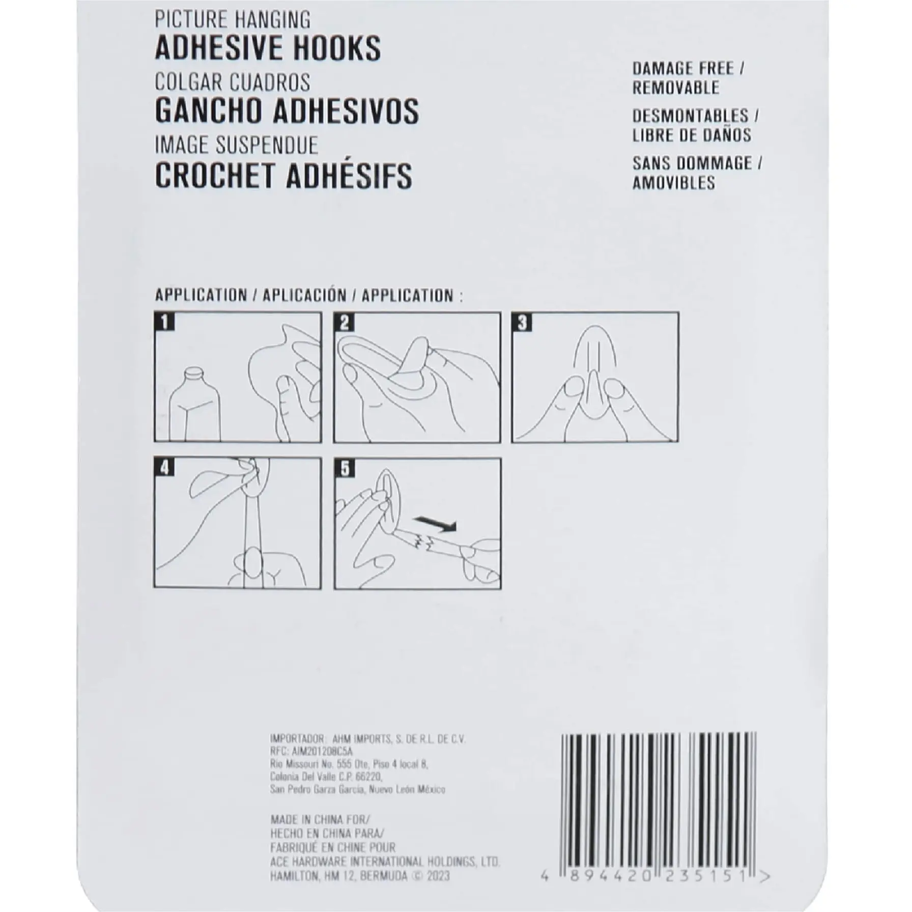 ACE Adhesive Picture Hanging Strips Value Pack (12 Pairs, Black)
